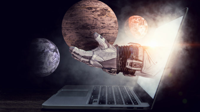 Media technology in space. Mixed media